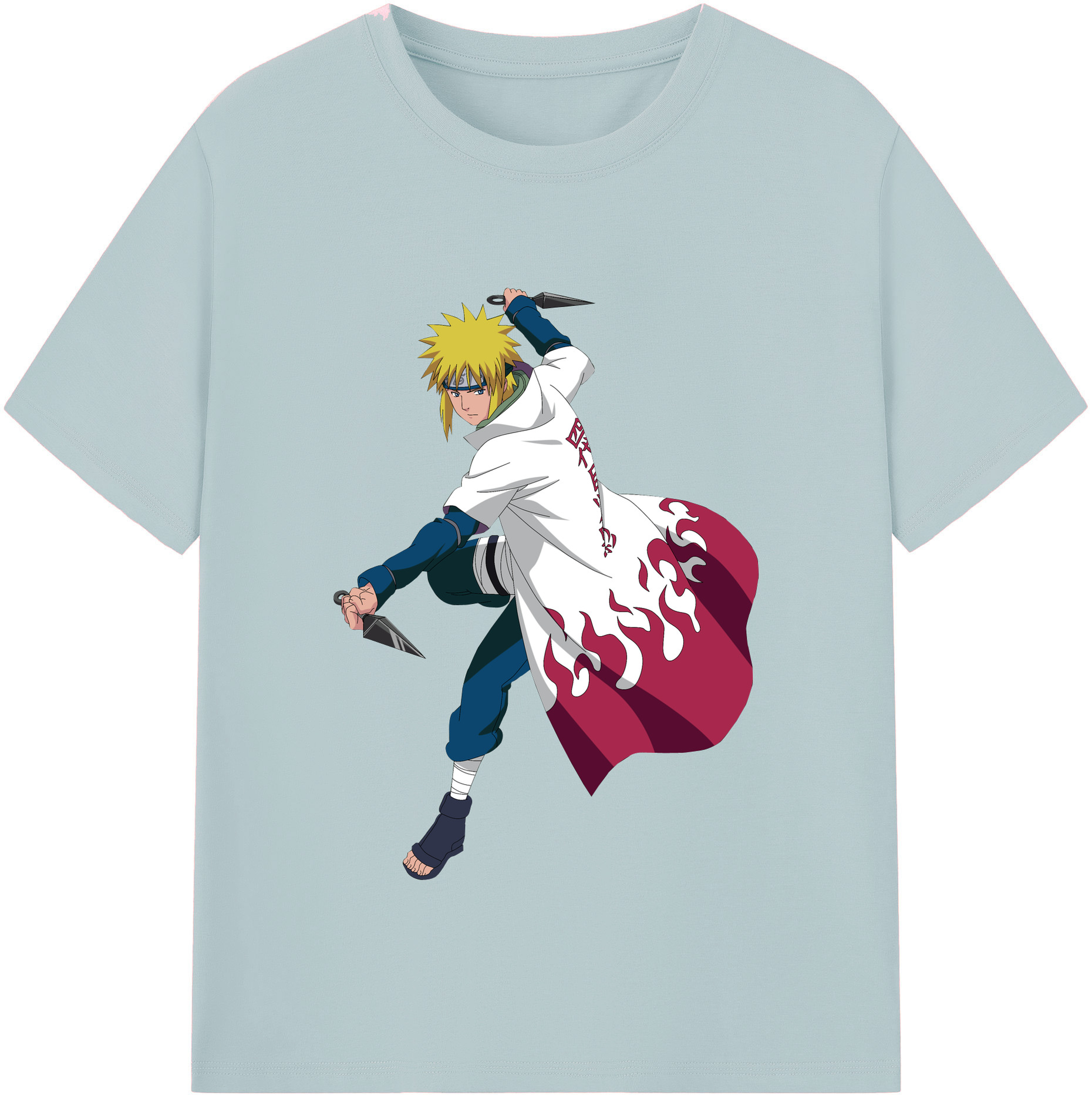 （画像用） NARUTO -ナルト- 波風 ミナト Namikaze Minato 綿100％半袖Tシャツ（フロントプリント）